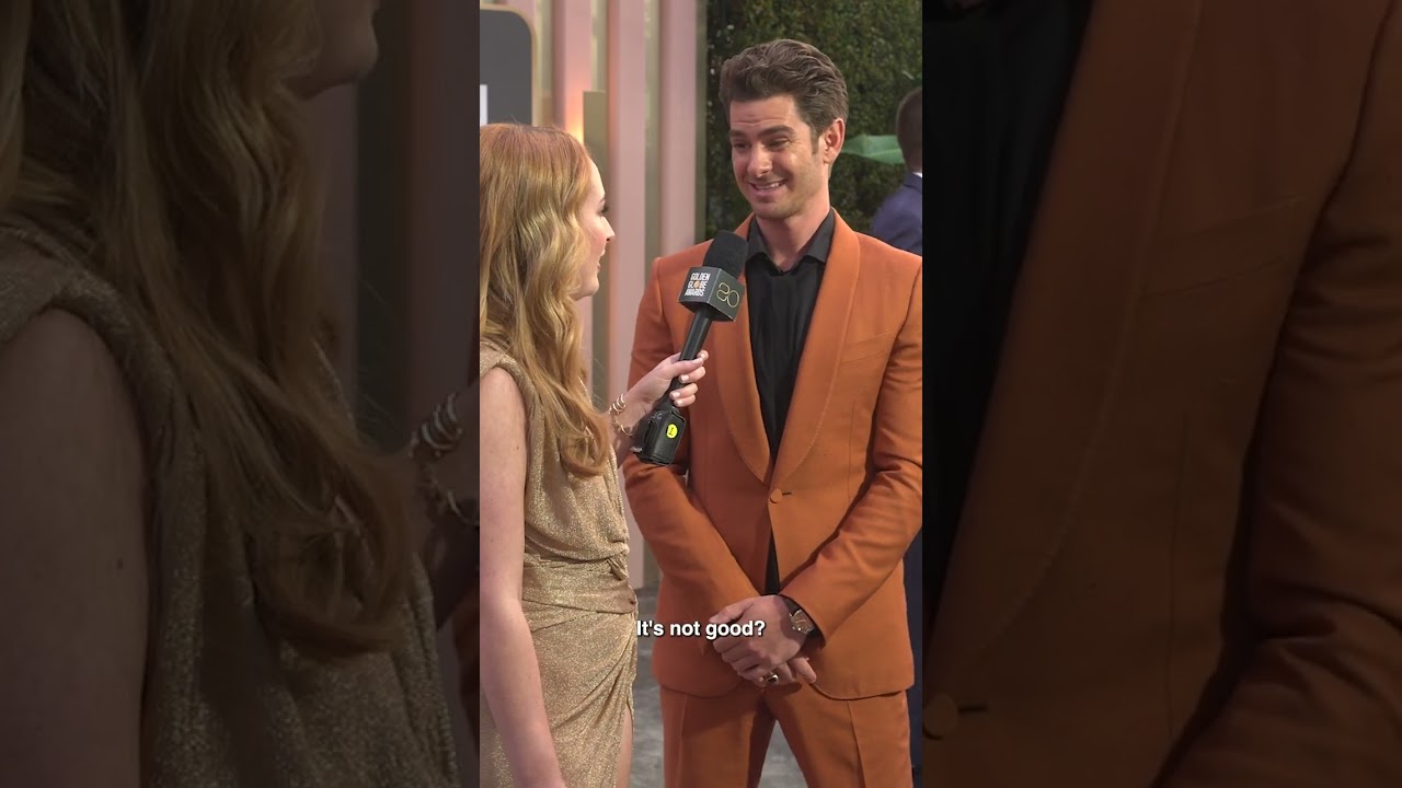 Amelia Dimoldenberg 💕 and Andrew Garfield's red carpet chemistry at the #GoldenGlobes
