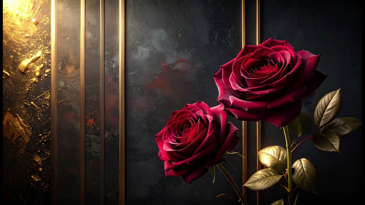 ذهبي YouTubeRoyal Red Roses 🌹 4K Dark Luxury Ambience