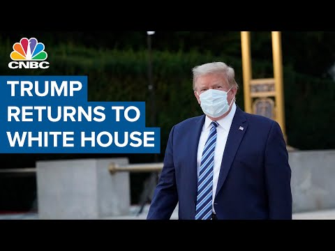 President Donald Trump returns to the White House as he continues coronavirus treatment
