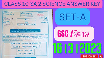 SCIENCE SET:-A ANSWER KEY CLASS 10 SA2 EXAMINATION PAPER 2023।10th class SA2 question paper 2023