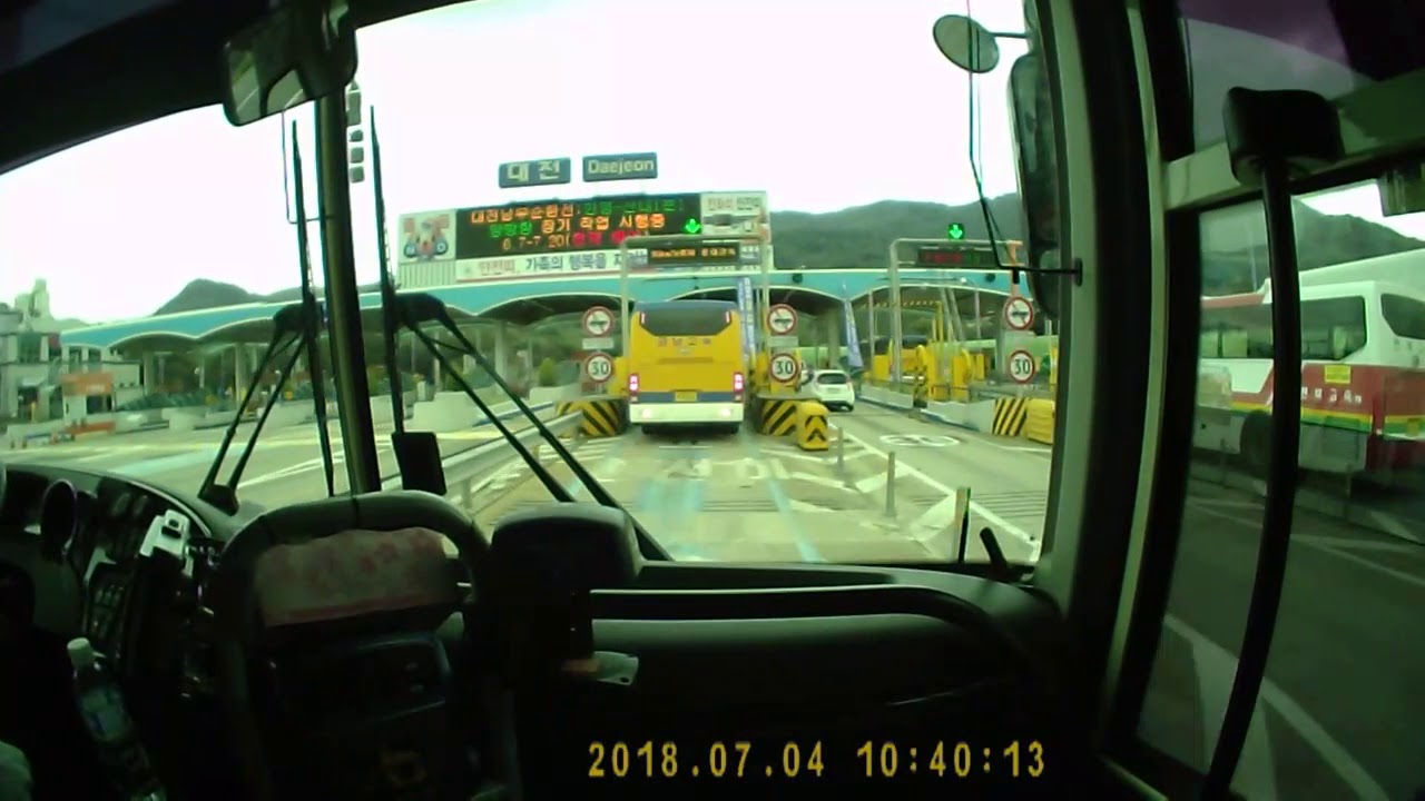 금남고속. 대전복합터미널 → 청주터미널 → 원주터미널 → 횡성터미널 → 홍천터미널 → 춘천터미널 운행영상