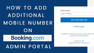 how to add additional mobile number on booking.com admin portal