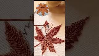 3D leaf 🌿 besic Easy Embroidery design #shortvideo #trending #viralshort #handEmbroidery #viralshort