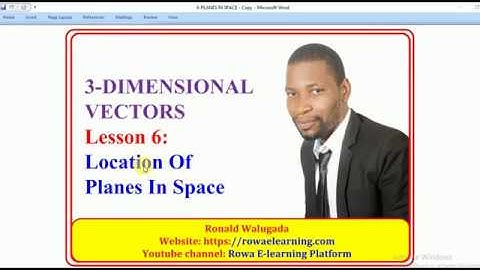 6-LOCATION OF PLANES IN SPACE (A-LEVEL MATH)