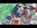 The daily life of a nomadic woman making tea for her children.