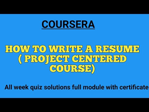 how to write a resume coursera quiz answers