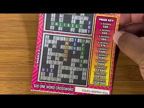 Only Need One! Cross Country Crossword, One Word Edition, Arizona & Oregon Lottery Scratch Off