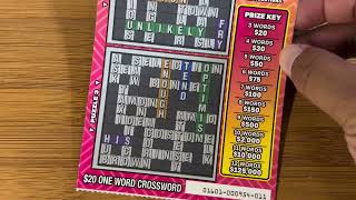Only Need One! Cross Country Crossword, One Word Edition, Arizona & Oregon Lottery Scratch Off