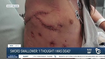 Legendary San Diego sword swallower: 