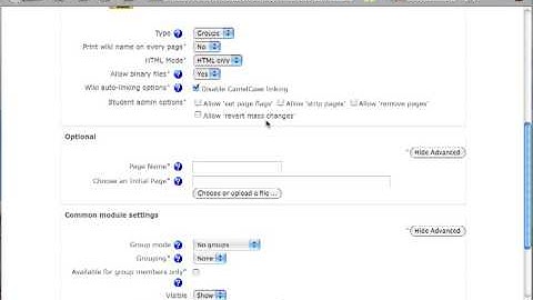 Creating Wikis in Moodle
