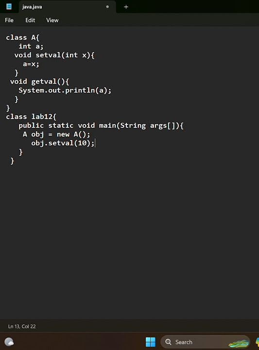 Java Program || How to create object in Java || Write on notepad and ...