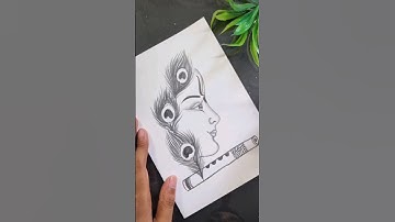 Janmashtami drawing 😍 #shorts #krishnaart