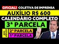 OFICIAL! CALENDÁRIO 3 PARCELA AUXILIO EMERGENCIAL 600 REAIS | 2 PARCELA 1 PARCELA NOVOS APROVADO