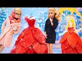 Barbie Nine, yılbaşı için Barbie'ye sürpriz yapmak isteyince ona elbise diktiriyor! Barbie oyunları.