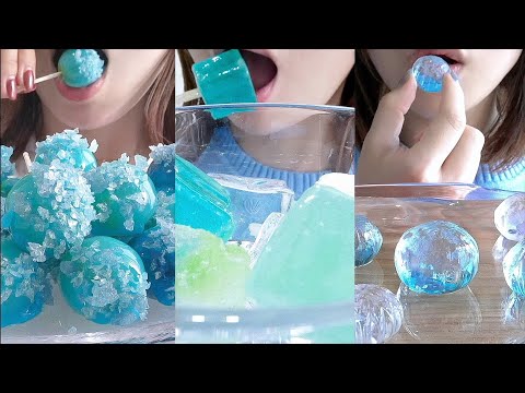 咀嚼音 青色のスイーツまとめ1時間 ASMR EATINGSOUNDS 作業用BGM