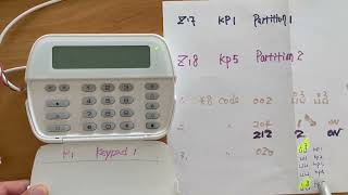 DSC PC1832 keypad zones partition programming