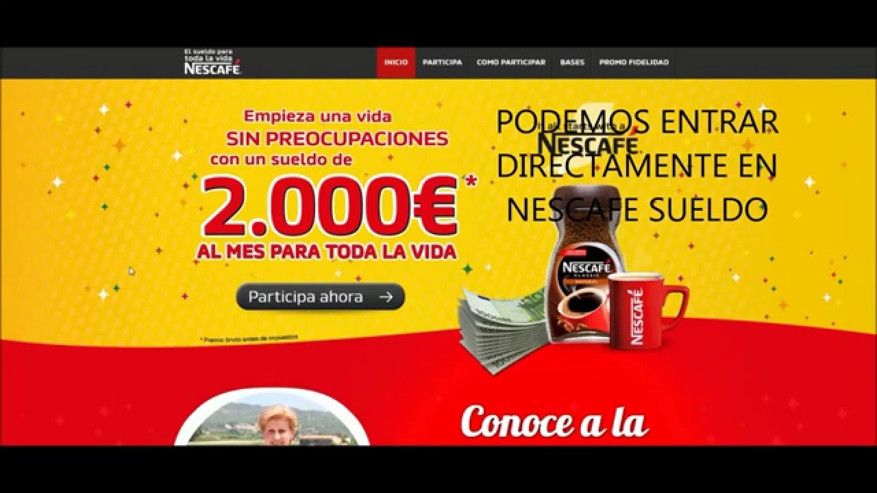 Como Participar en un Sueldo para Toda La Vida de 2000 Euros de Nescafe y  Donde Encontrar los Codigo - YouTube