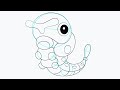 Cómo Dibujar a Caterpie de Pokémon 🐛 | Tutorial Fácil en 12 Pasos