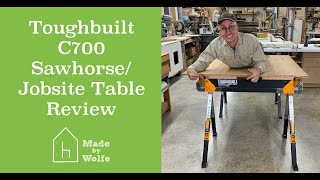 TOUGHBUILT C700 SAWHORSE REVIEW: a great folding sawhorse at a reasonable price.