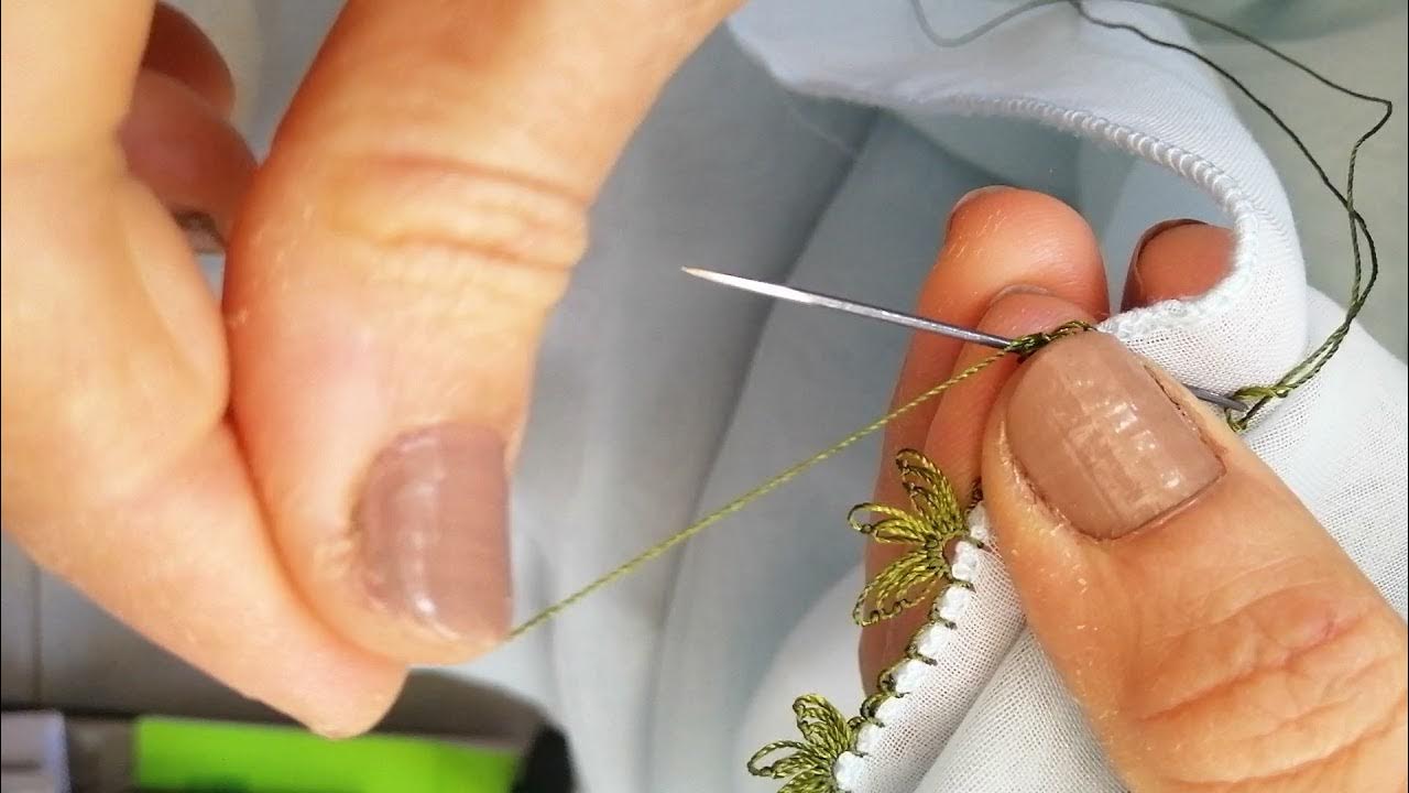 تعليم الغرزه في شغل الاويا اهم شي بالبدايه(Turkish oya needle lace for beginners YouTube