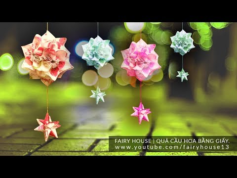 Fairy house | Quả cầu hoa may mắn bằng giấy trang trí Trung Thu phong cách origami. | Foci