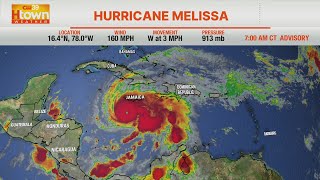 Melissa strengthens to a Category 5 hurricane and is forecast to make landfall in Jamaica