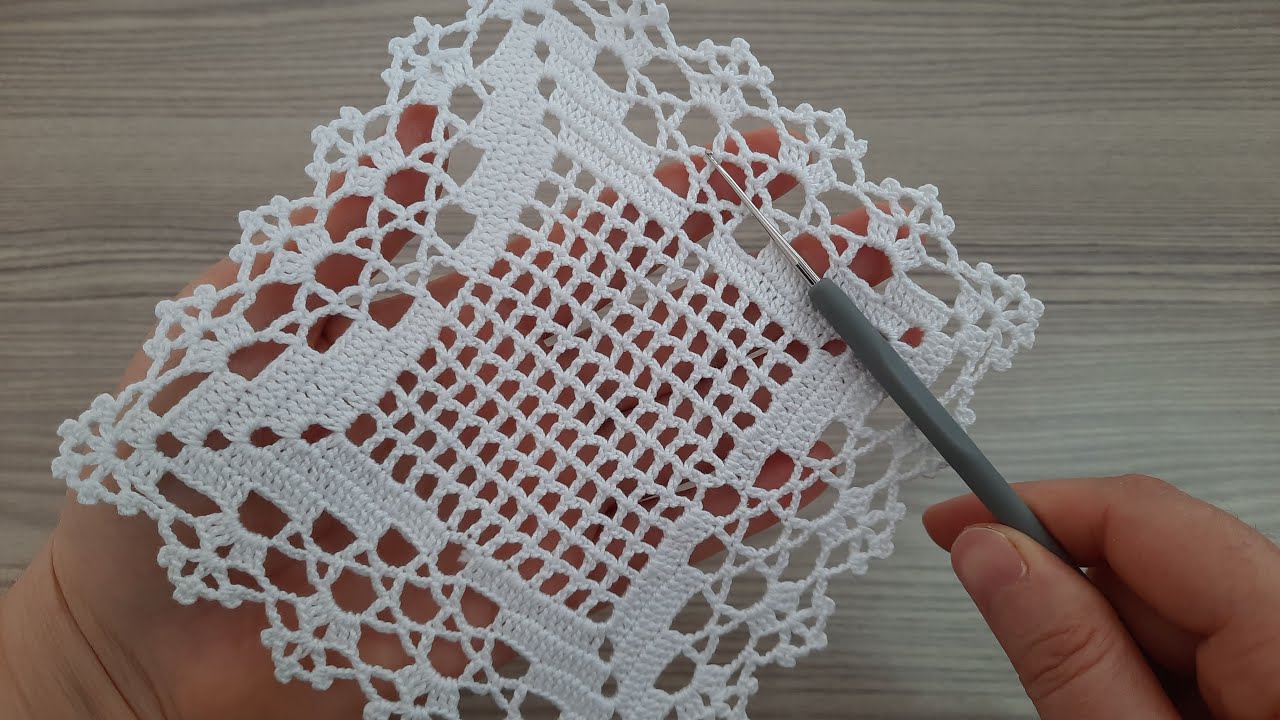 Extraordinary Crochet Pattern 😍 Easy Filet Crochet Etol, Shawl & Cover Tutorial | Tığ İşi Model
