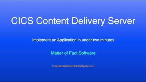 Two Minute video: Move a CICS Content Delivery Server application from one   CICS system to another.