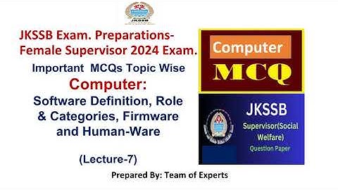 Software Definition, Role & Categories, Firmware and Human-Ware- MCQs