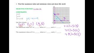 Information 8 Notes Linear Programming Update