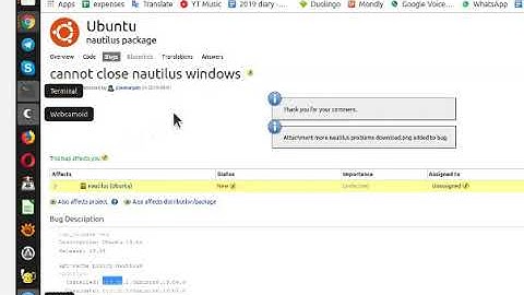 bug report for nautilus on ubunutu 19.04 nautilus quit windows fails - Edited