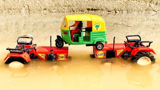 Auto Rickshaw Help By JCB | Mahendra Tractor And HMT Tractor | Tractor Toy