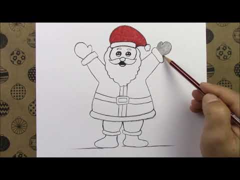 Art Santa Clause Happy New Year تعليم رسم بابا نويل