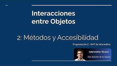 Programación 2: Interacción entre Objetos 2 - Métodos y Accesibilidad