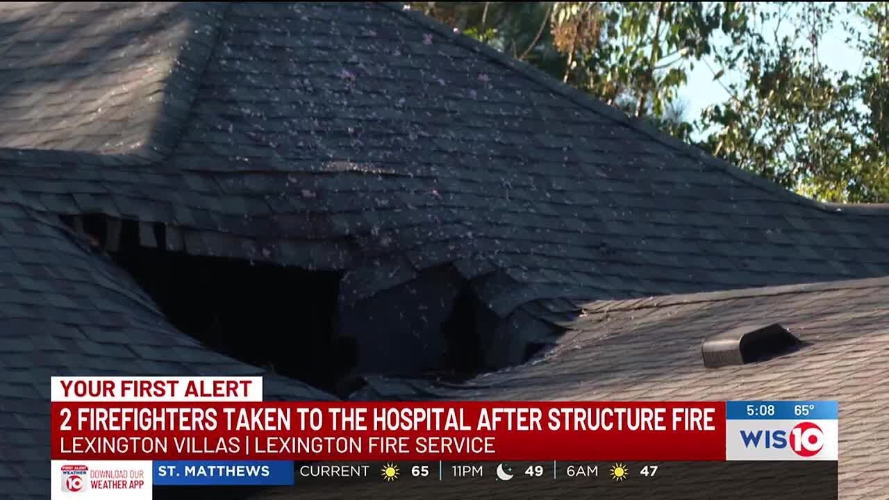 2 firefighters taken to hospital during quadplex fire in Lexington ...