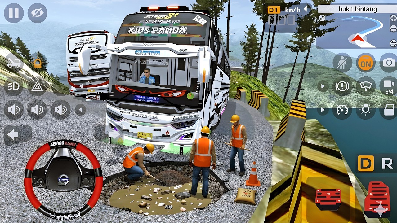 Bus TJ Kids Panda Masuk Lubang Rusak Di Tanjakan Bukit Bintang