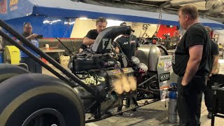 NHRA Top Fuel Dragster WarmUps (Throttle WHACKS!)