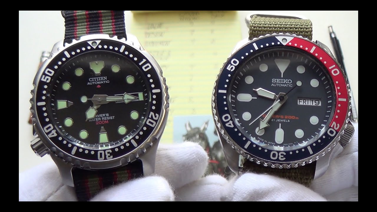 Battle Of The Best $200 Automatic Legendary Divers - Seiko SKX009 vs Citizen  NY0040 Promaster Duel - YouTube