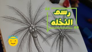 رسم وتظليل النخله الظل والنور