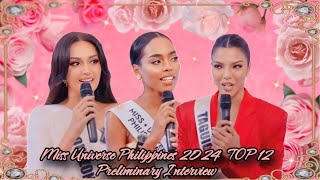 Miss Universe Philippines 2024 Preliminary Interview TOP 12