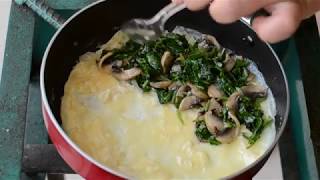 Spinach, Mushroom And Cheese Omelette Recipe a bite more