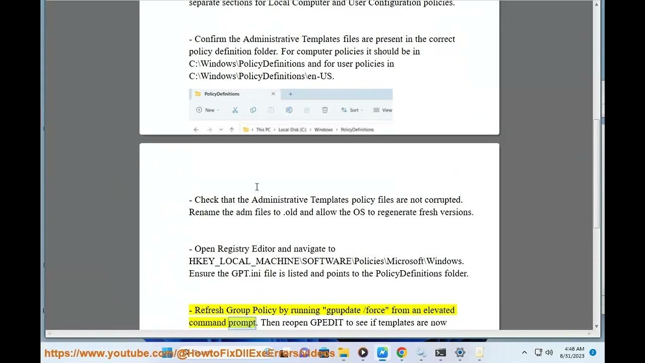Fix gpedit does not show administrative templates in windows youtube