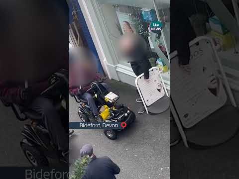 Pensioner on mobility scooter rams man in row over ‘last pasty’  #itvnews #news #devon