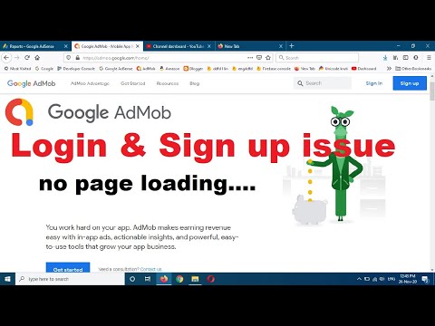 Google admob login issue admob page not loading, admob error november 2020