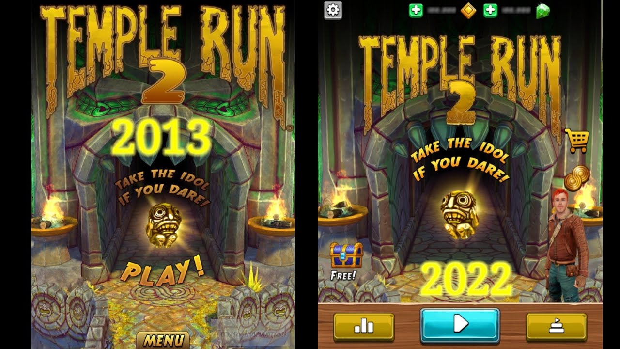 Temple Run 2 Sky Summit Maps 2013 vs 2022