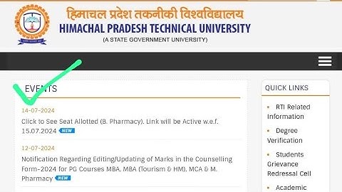 B Pharmacy hpcet online counselling 2024 |Seat Allotted ,Link will be Active| Hptu Official Update.