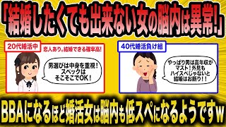 【2ch面白いスレ】婚活負け組女は全員低能。低スぺBBA程、頭が悪くて草w【ゆっくり解説】