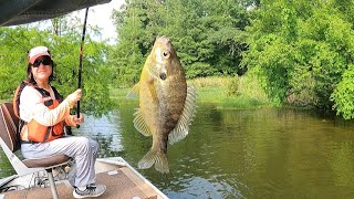 bluegill fishing with crickets pt1
