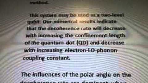 Line 22 7b97z104 DECOHERENCE TRIANGULAR BOUND POTENTIAL QUANTUM DOT QUBIT WOW SETI