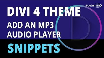 Divi 4 Snippets Add An MP3 Audio Player 👍